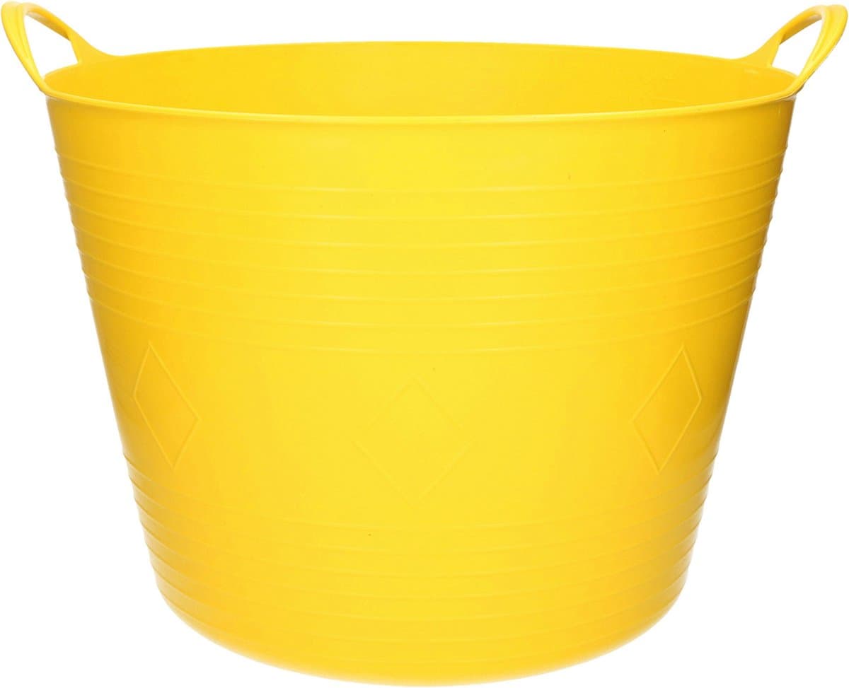 Flexibele kuip - 40 liter - geel - kunststof - D45 cm - emmer - wasmand — afbeelding 1