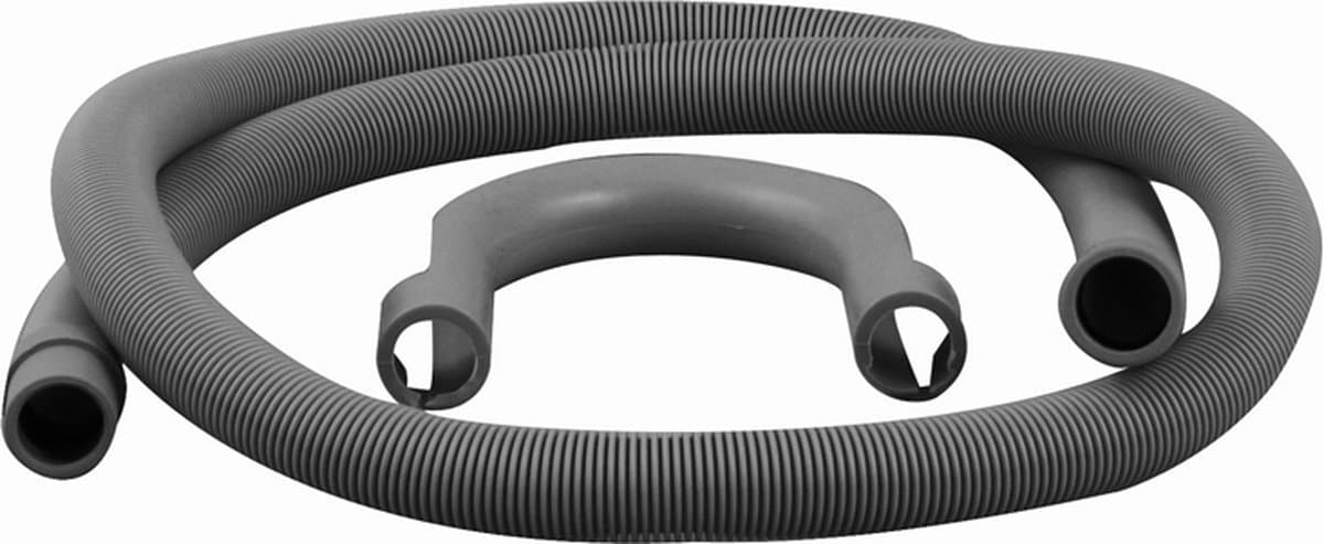 Afvoerslang 19mm - 21mm, 1m, PVC, met bocht — afbeelding 1