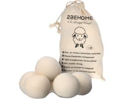Drogerballen Voor Wasdrogers - 6 Stuks - Gemaakt van 100% Nieuw-Zeelandse Schapen Wol - Wasdrogerballen - Droogballen - Droger Ballen - Dryer Balls - Wit — afbeelding 1