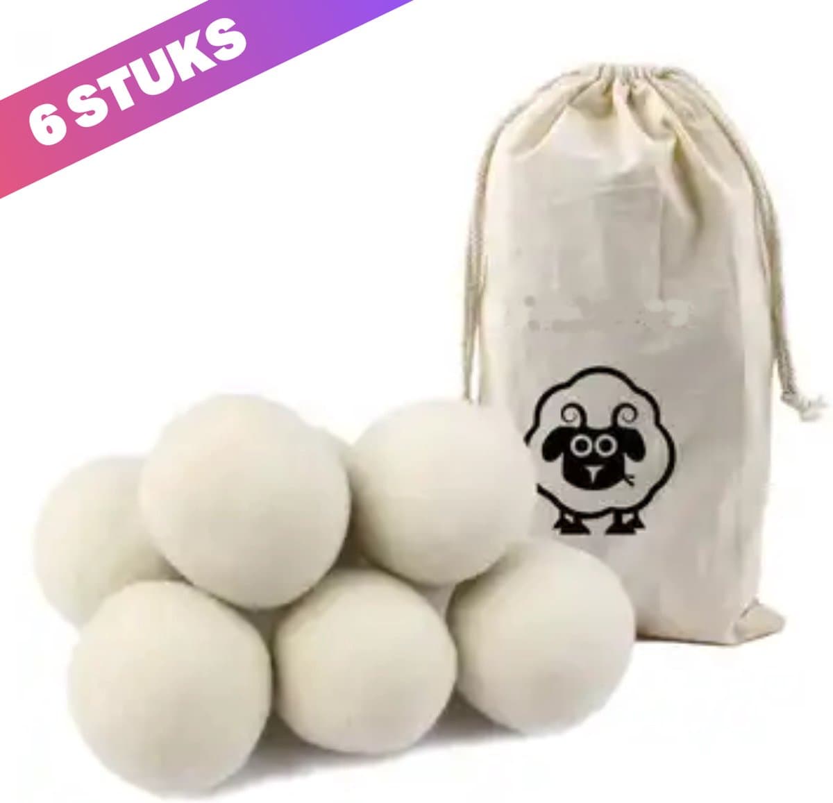 BathQueen XXL drogerballen - Wasdrogerballen - Wasballen - Beige - 6 stuks — afbeelding 1