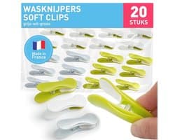 Wasknijpers Bloem - 20 Stuks in Grijs, Wit en Groen - Premium Kwaliteit voor Uw Huishouden