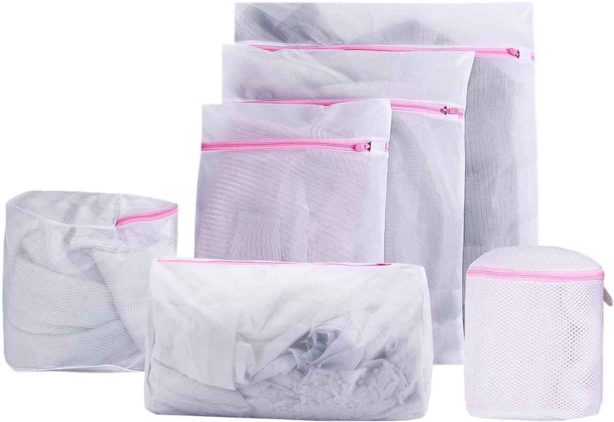 Allecta - Waszakken voor wasmachine met ritssluiting, mesh waszakken voor kleding, beha's en schoenen, set van 6 stuks. — afbeelding 1