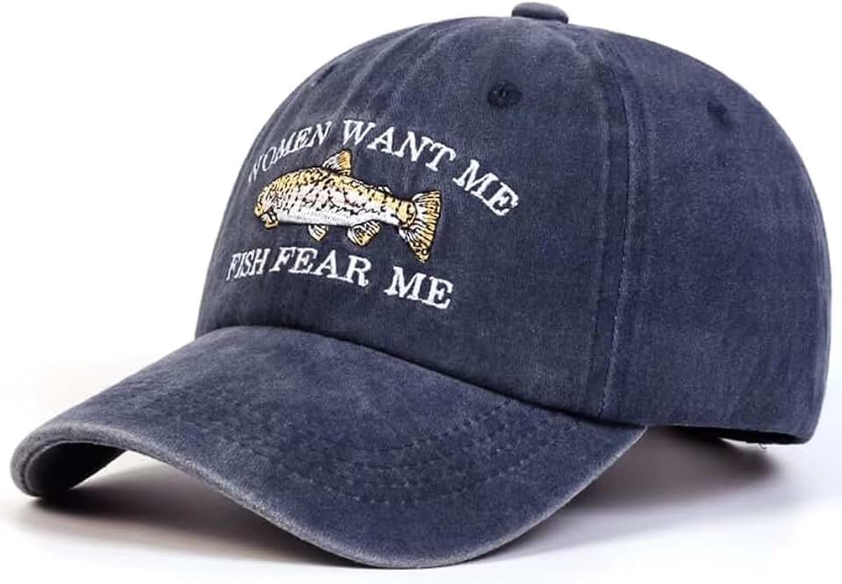 Want Me Fish Fear Me - Navy Blue - Verstelbare vismuts — afbeelding 1