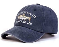 Want Me Fish Fear Me - Navy Blue - Verstelbare vismuts