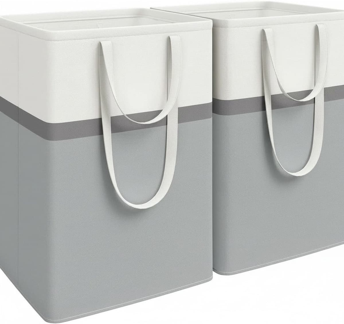 Klarven® Wasmand Duifgrijs - Opvouwbare Wastas - Wasmanden - Laundry Bag - Set van 2 - 110 Liter per Tas — afbeelding 1