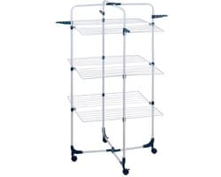Dirt Devil Droogrek ‑ 30 kg Draagvermogen ‑ 3 Niveaus met 6 Plateaus ‑ 30 meter Lijnlengte ‑ 4 Haken voor Kledinghangers ‑ Wieltjes