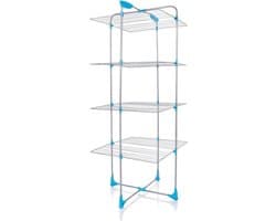 Indoor Luchter - 40 m droogruimte Metaal Wit/Blauw folding wall laundry rack