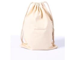 Maison Elara Katoenen Waszak met Trekkoord - Natuurlijke Kleur - Opbergzak voor Kleding en Textiel