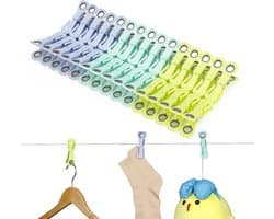 24 stuks wasknijpers met haken, kunststof clothes pegs, stabiel met ronde gaten, meerkleurig, anti-markerende wasknijpers voor ondergoed, broeken, T-shirts, sokken, pluche speelgoed