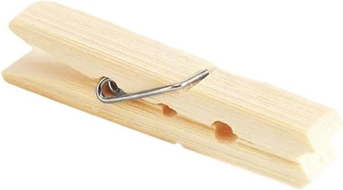 Houten wasknijpers - Kledingknijpers Hout - Kleding Drogen - Natuurlijk Hout Materiaal - 100 stuks - Houtkleuren — afbeelding 1