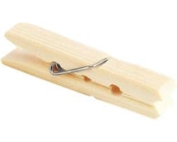 Houten wasknijpers - Kledingknijpers Hout - Kleding Drogen - Natuurlijk Hout Materiaal - 100 stuks - Houtkleuren