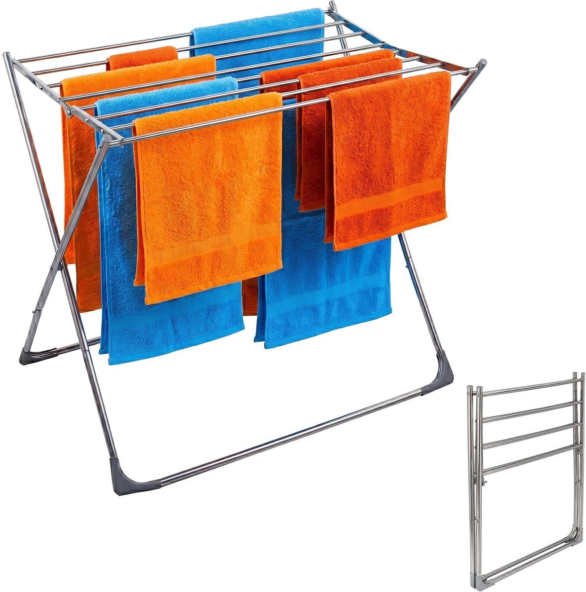 Droogrek - inklapbaar - 77 x 86 x 57 cm - rvs — afbeelding 1