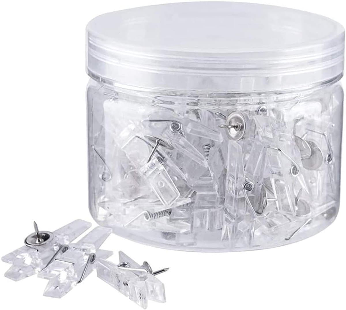 Decoratieve Punaises - Fotoclips - Foto's Bevestigen - 2-in-1 Ontwerp - 50 stuks - Zilver — afbeelding 1