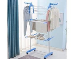 Staand Droogrek - Wasdroger Toren - Kleding Drogen - Met Wielen Inklapbaar - 75 x 64 x 170 cm — afbeelding 1