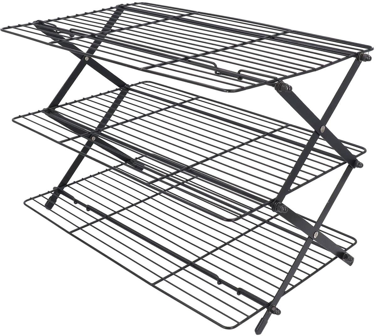 Dailygoods- Koelrek 3-laags Opvouwbaar - Verstelbaar - Stapelbaar - Ruimtebesparend - Voor Bakken/Drogen - 17,3 x 10 Inch - Bakrek — afbeelding 1