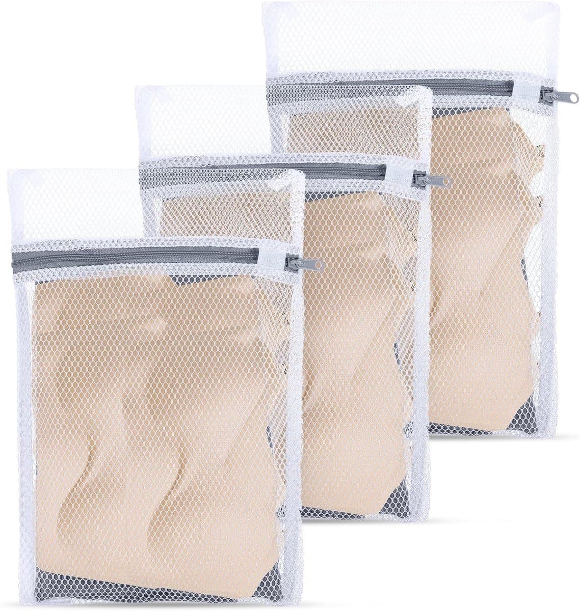Set van 4 Mesh Waszakken met Rits voor Ondergoed, Bh's, Sokken en Babykleding - 30 x 20 cm en 40 x 30 cm Wasnetten — afbeelding 1