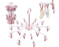 Droogrek voor Sokken en Ondergoed met 40 Clips, Vouwbare Hanger voor Kleine Kleding, Ideaal voor Thuisgebruik en Reizen