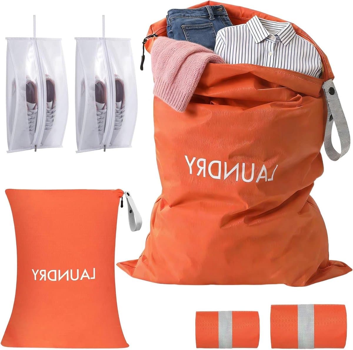 Waterdichte reiswaszakken met ritssluiting - 2 stuks voor veilig en georganiseerd reizen, ideaal voor kleding en schoenen — afbeelding 1