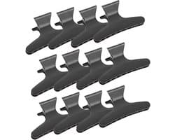 Haarklauwklemmen Haarclip - Salonclip Dames - Haar Stylen - Antisliphandvat Vlinderontwerp - 12 Stuks - Zwart