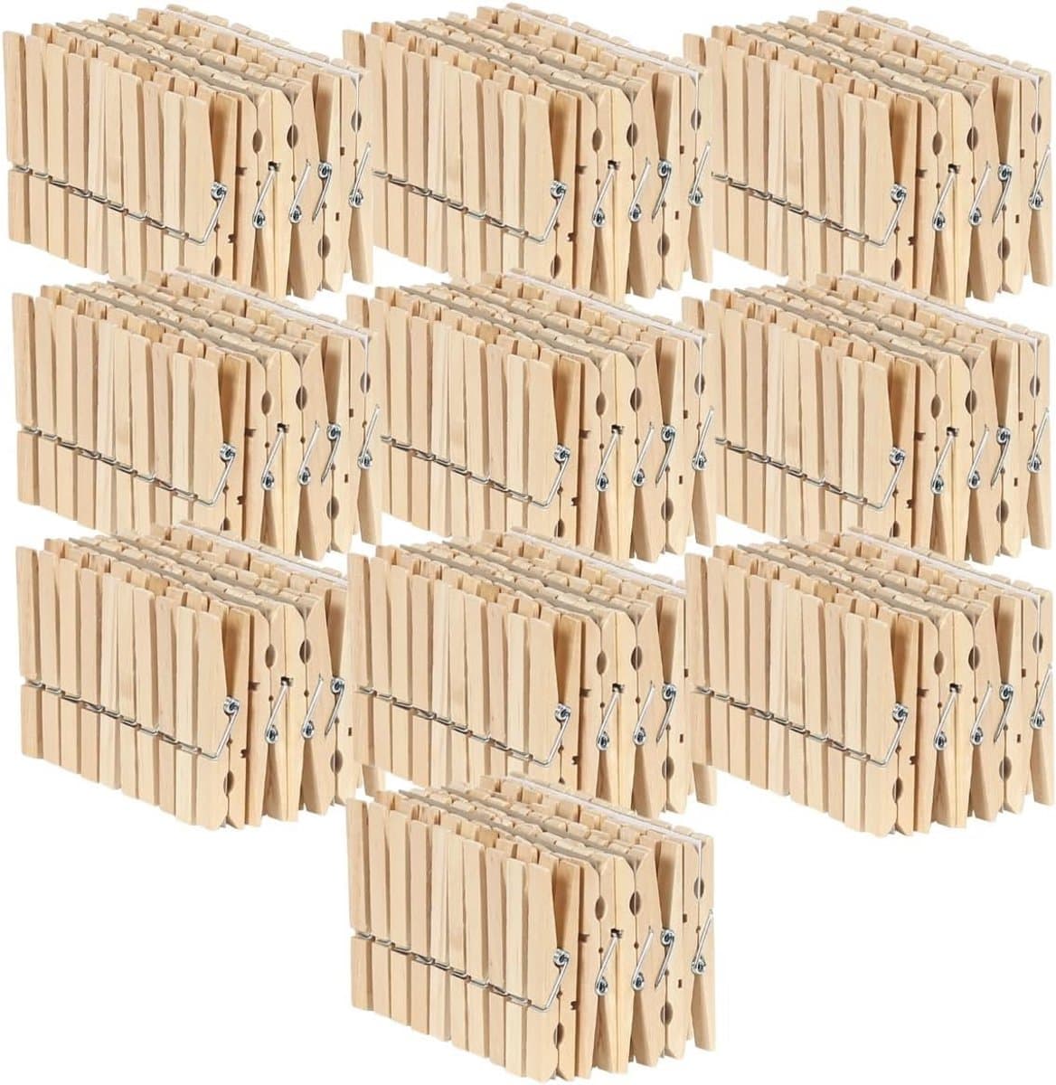 Houten Wasknijpers - Kledingklemmen Natuurlijk Hout - Wasgoed Ophangen - Onbehandeld Hardhout - 73 mm - Houtkleur — afbeelding 1