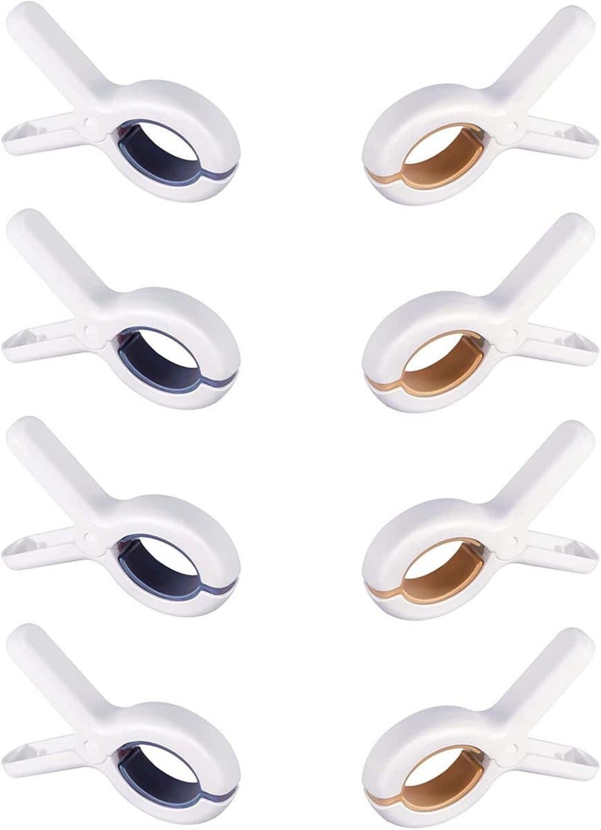 Grote Wasknijpers - Handdoek Klemmen - Kleding Droge Houden - Winddicht Anti-slip - 8 Stuks - Blauw Geel — afbeelding 1