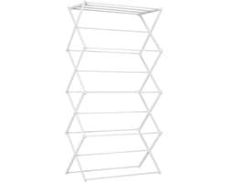 HOMCOM Opvouwbaar wasrek 8-traps droogrek metaal kunststof wit 850-141