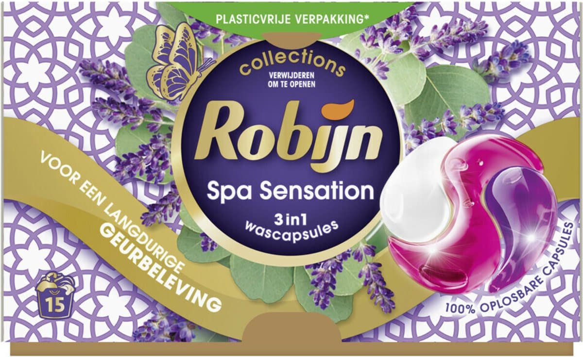 Robijn Wascapsules 3-in-1 Spa Sensation 15 stuks — afbeelding 1