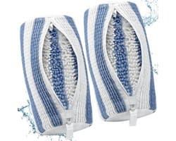 GELLDG 2 Stuks Waszakken - Schoenenwaszak met Rits - 39x19cm - Luie Mensen Hulpje, Vervormingsbestendig en Met Sluiting - Geschikt voor Sneakers en Sport Schoenen in de Wasmachine - Stoffen Wassen Zakken Set