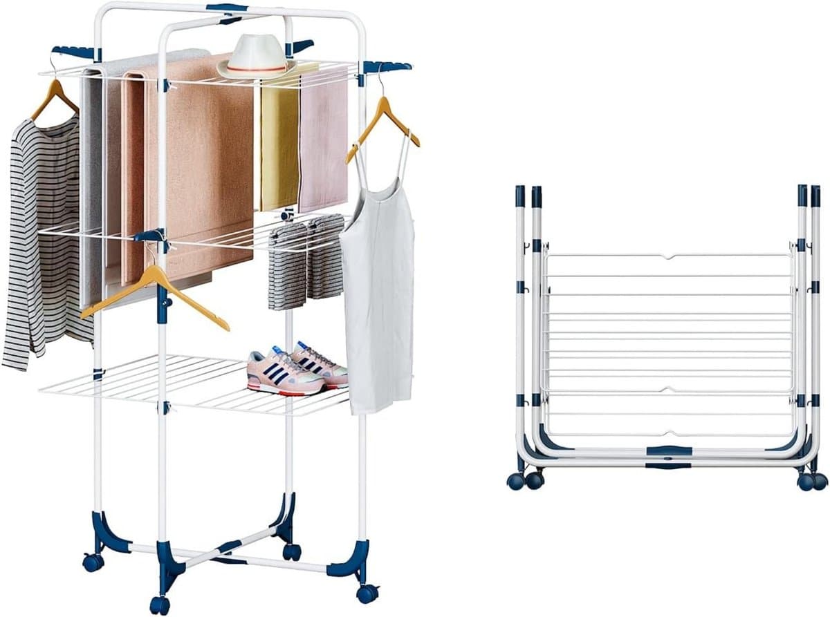 MKSS® Wasrek Inklapbaar - Droogrek Staand - Wasdroger - Wit — afbeelding 1