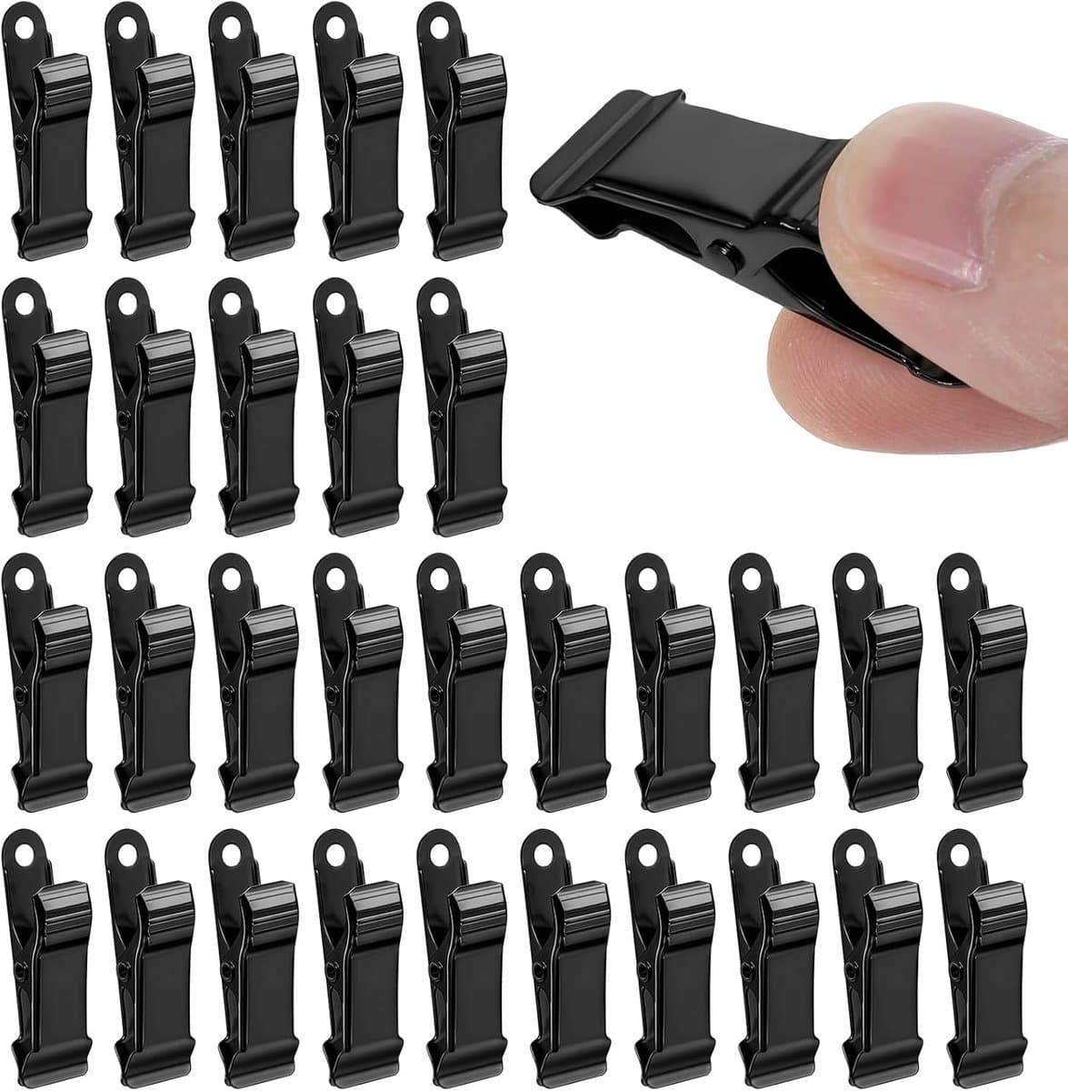 30 stuks mini-metalen klemmen - krokodillenklemmemetalen - Zwarte Knijpers - stevige veerklemmen - fotoclips - Knijpers Metaal - voor draden, fotosnacks, papier, kerst-doe-het-zelf decoratie — afbeelding 1