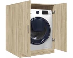 Wasmachinekast Dubbele Deur - Wasruimte Opbergkast - Badkamer Organisatie - Strak Modern Design - 71 x 715 x 915 cm