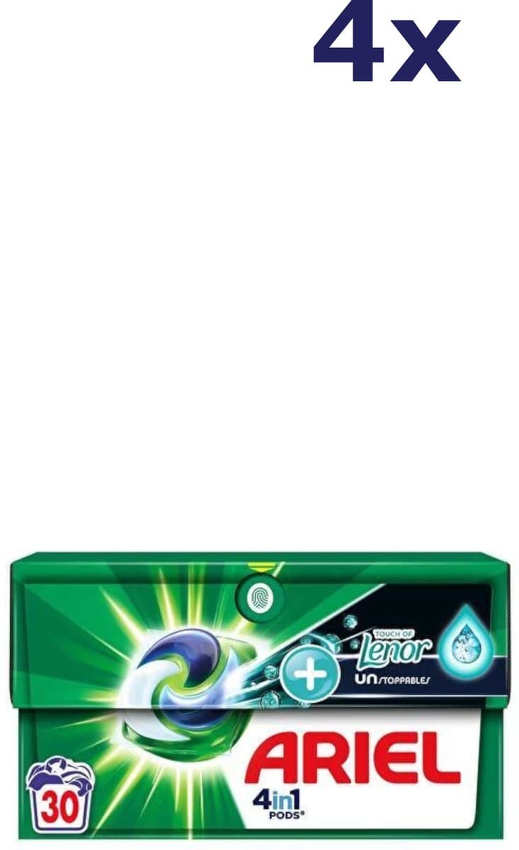 Ariel 4in1 Wasmiddel Pods Lenor Unstoppables - 4 x 30 stuks - Voordeelverpakking — afbeelding 1