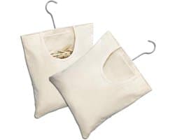 Opbergtas voor wasknijpers, 2 stuks, hangende wasknijperzak, beige, slaapkamer, 32 x 27 cm.