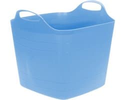 Excellent houseware flexibele kuip / emmer - blauw - 25 l - kunststof - 40 x 35 cm - met handvatten