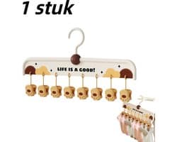 1 stuk - kattenklauw sokclip - multi-clip kleding droogrek rij rek naadloos antislip droogrek ondergoed - bruin
