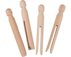 Wasknijpers met Ronde Kop - 11 cm - Zak van 50 Stuks - FSC 100%