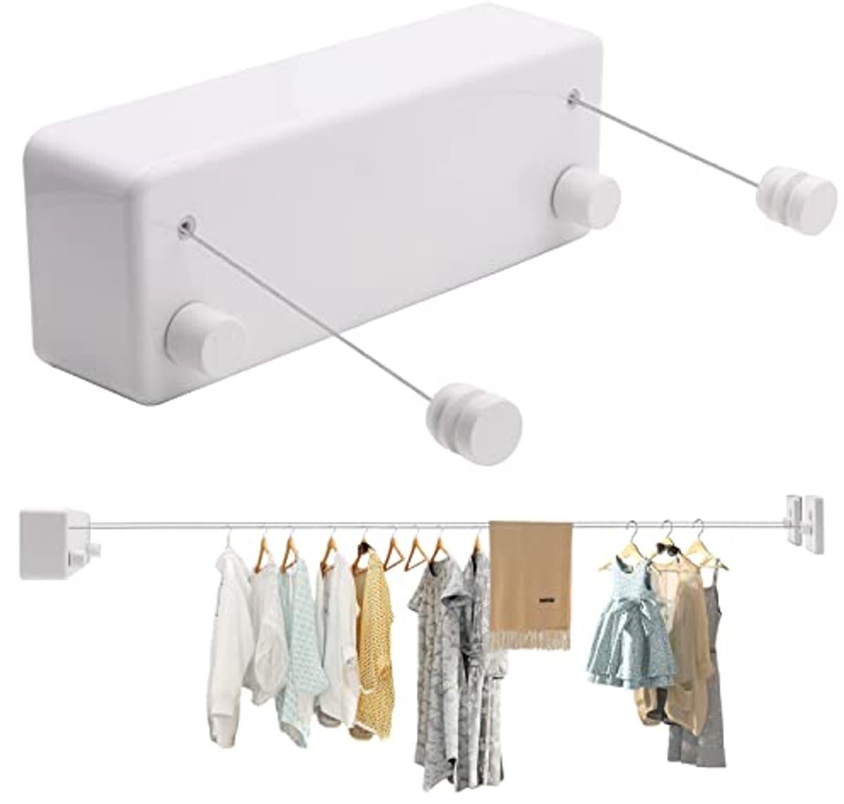 Dubbele intrekbare waslijn met wandmontage - Waterdicht en instelbaar tot 4,2 m — afbeelding 1