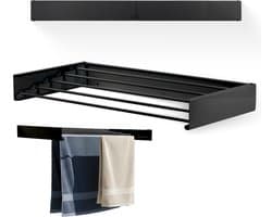 Goodly® High quality Wanddroogrek - Droogrek muur inklapbaar - Wasrek - Wasdroogrek buiten - 4m - drooglijn - Zwart