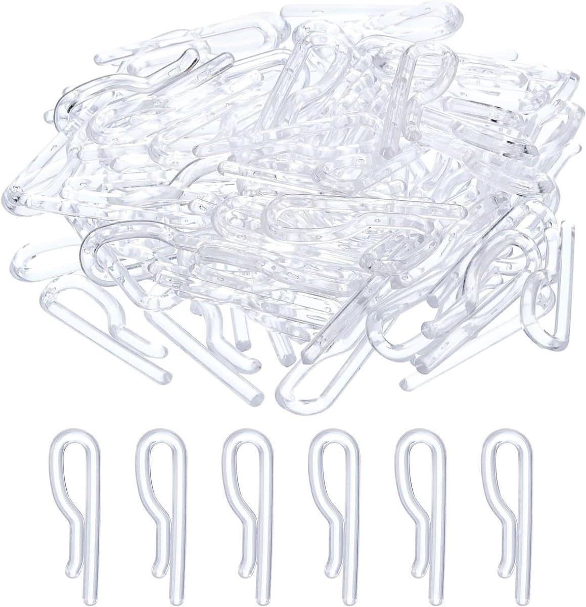 Allecto plus - Duurzame kunststof krokodillenclips 300 stuks, 3,5 cm, transparant - Ideaal voor stropdassen, broeken en sokken — afbeelding 1