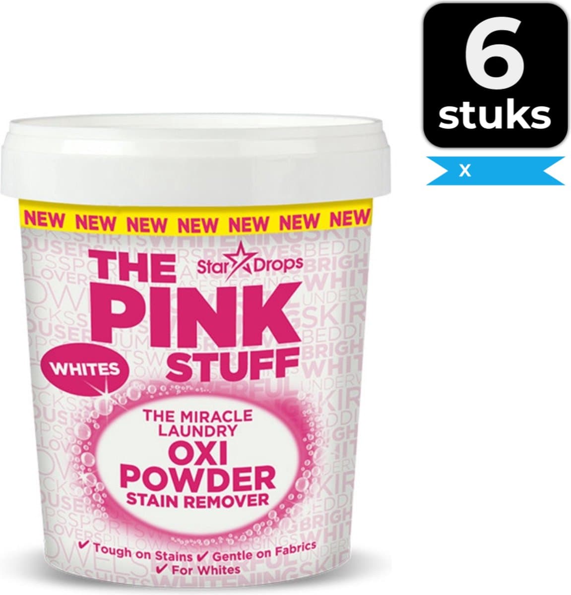 The Pink Stuff - Vlekverwijderaar voor witte was - 1.2 kg - Voordeelverpakking 6 stuks — afbeelding 1