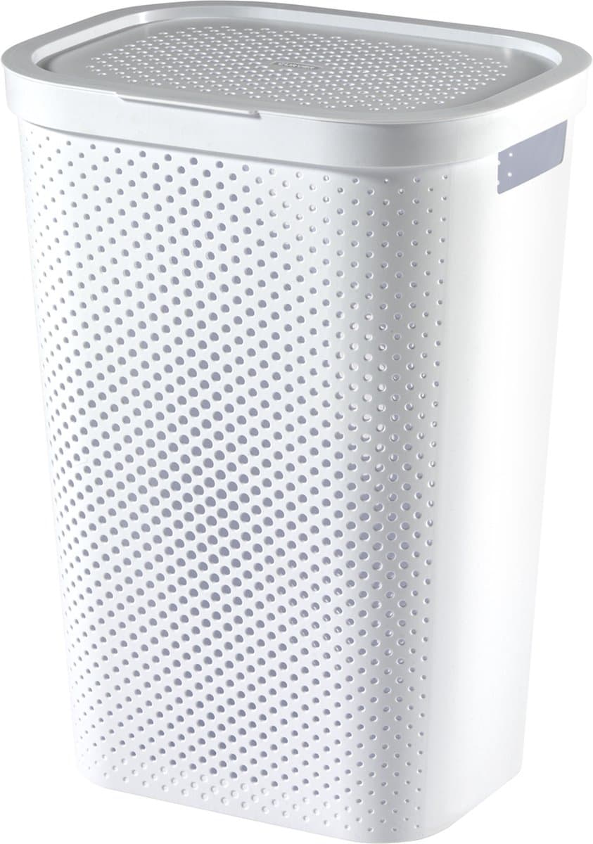 Curver Infinity Recycled Dots Wasmand met deksel - 60L - Wit — afbeelding 1