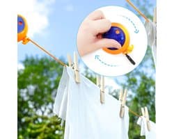 Uittrekbare Waslijn - ABS Plastic - 8 Meter - Draagbaar en Lichtgewicht - Voor Binnen en Buiten