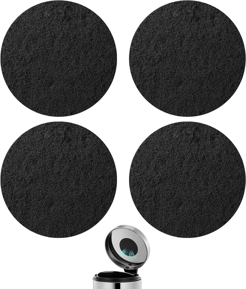 Ronde Actieve Koolstoffilters voor Compostbakken - Geurfilter voor Keukenafval en Etenresten - Set van 4 Stuks — afbeelding 1