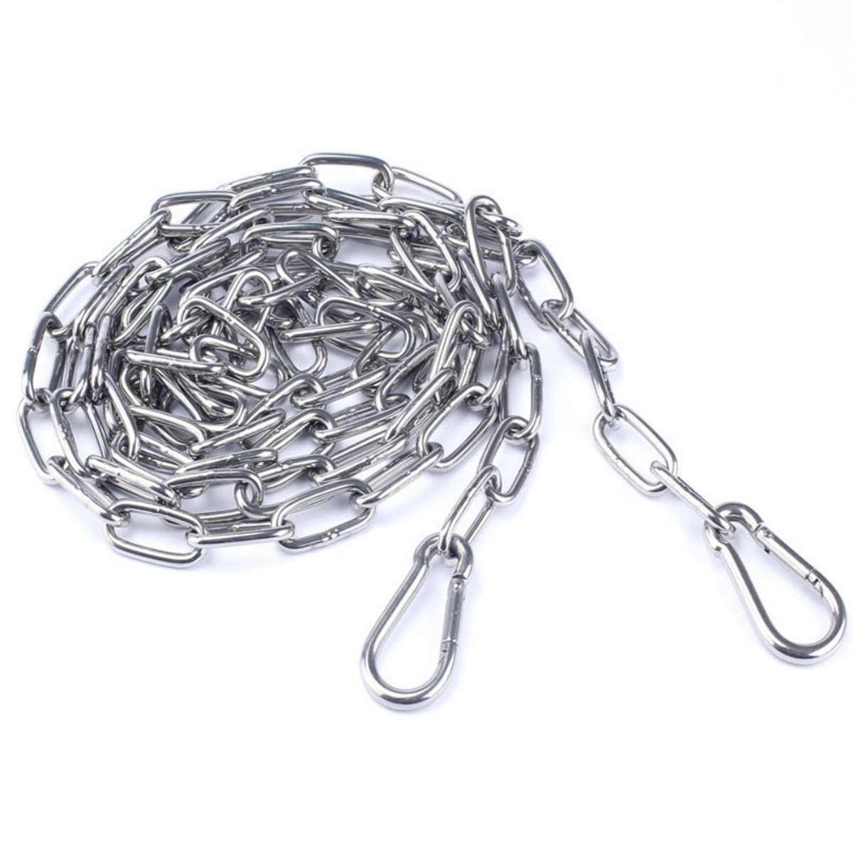 Waslijn – 0,3 x 200 cm – Inclusief 2 veerclips – Waslijn voor dekbedden – Waslijn – Staaldraad – Roestvrijstalen ketting – Multifunctioneel – Geschikt voor het ophangen van hangmatten, het drogen van kleding, enz. — afbeelding 1