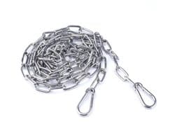 Waslijn – 0,3 x 200 cm – Inclusief 2 veerclips – Waslijn voor dekbedden – Waslijn – Staaldraad – Roestvrijstalen ketting – Multifunctioneel – Geschikt voor het ophangen van hangmatten, het drogen van kleding, enz.
