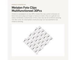 Dailygoods- Foto Clips - 30 Stuks - Roestvrij Staal - Haken - Ophanghaken - Handdoek Haken - 9,5x2 cm - Haakjes