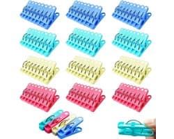 Dailygoods- Wasknijpers 112 Stuks - Extra Sterke Wasknijpers - Antislip Kledingclips - Kunststof Wasknijpers - Kleur: Blauw/Groen/Geel/Roze - 5,5 cm x 3 cm - Wasclips