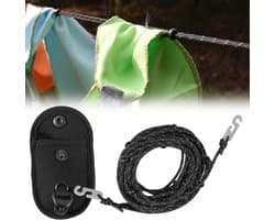 SnelShoppen - Uittrekbare Reis Waslijn met 24 Vaste Parels, Extra Sterke Camping Waslijn, Antislip, Buiten Waslijn voor Pantry, Tuin, Balkon, Caravan,
