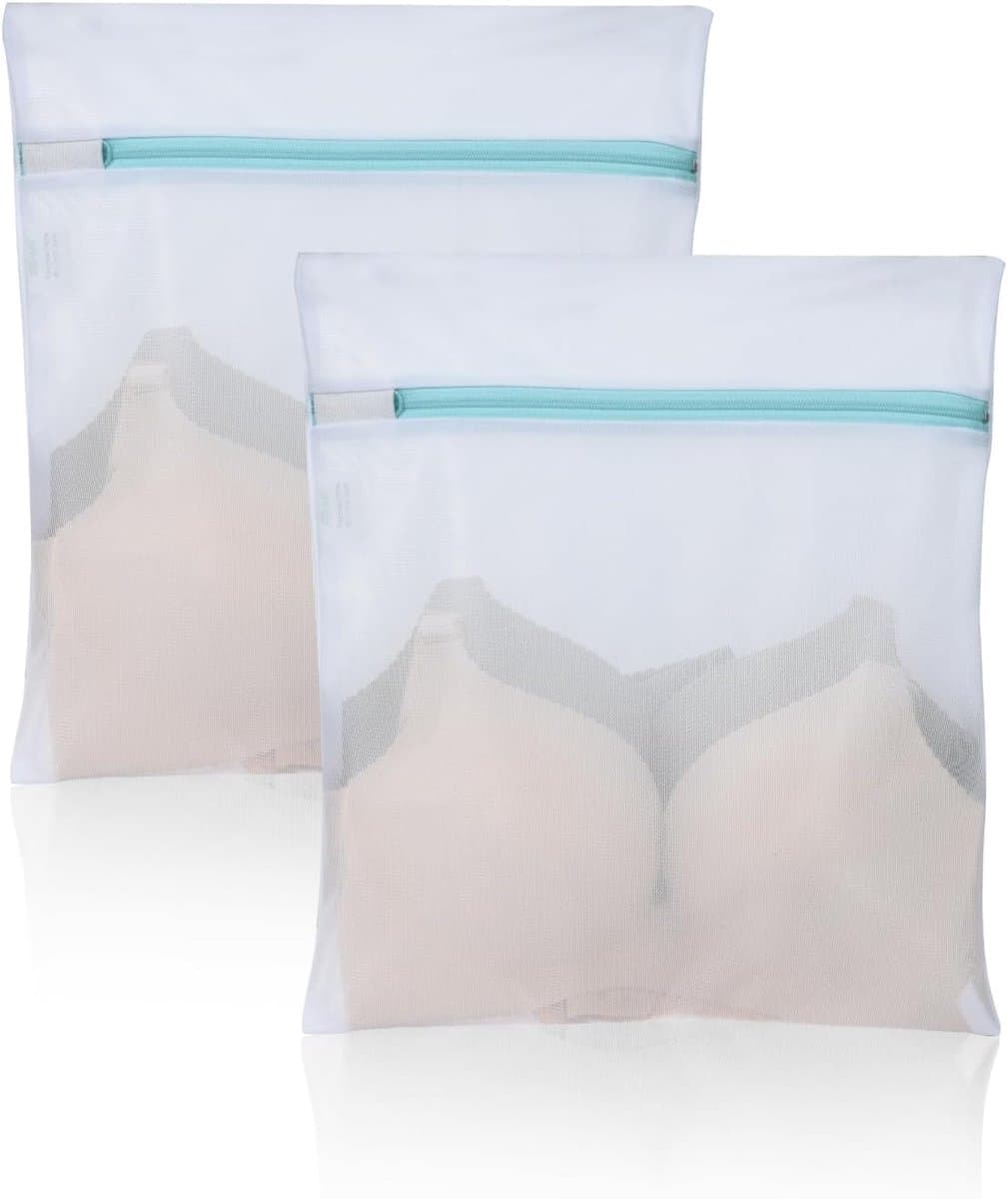 SnelShoppen - 2x OTraki Mesh Waszakken met Rits 30x40 cm voor Delicaat Wasgoed, Herbruikbare Ondergoed, Sokken, BH, Lingerie, Ideaal voor Wassen en Be — afbeelding 1
