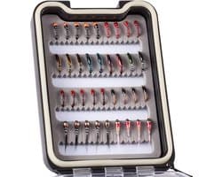 vliegvissen-kit, assortiment met vliegendoos, 36/64/72/80/96 stuks met droge/natte vliegen, nimfen, streamers